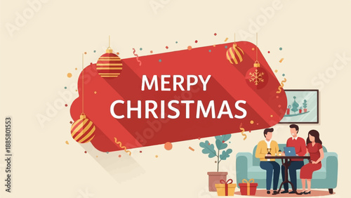 Festive gathering with friends in a cozy room, celebrating holidays