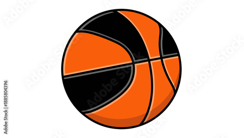 Black and Orange Basketball Vector Illustration Graphic Design Element for Sports and Games