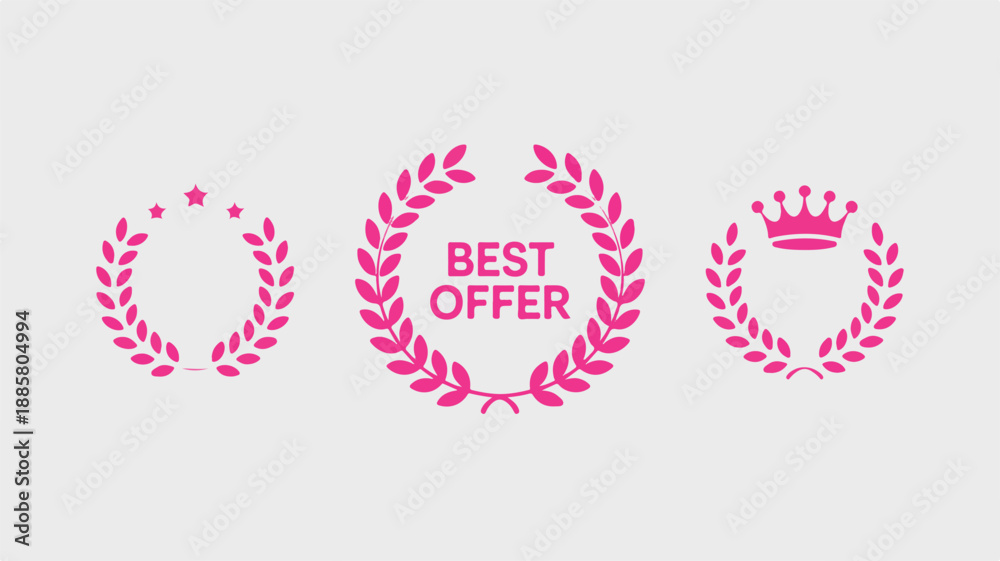 Fototapeta premium Deep pink offer laurel wreath crown