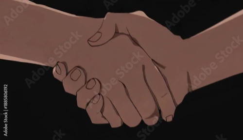 handshake isolated on black background