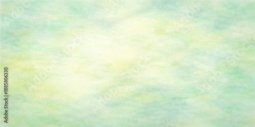 Abstract colorful watercolor background featuring a vintage blue sky and grunge paper texture with soft nature clouds for an artistic summer cloudscape wallpaper