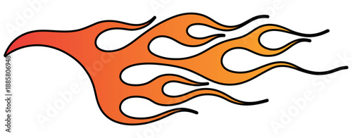 Racing Car Sticker Vector - Tribal Flame Vinyl Decal Graphic for Vehicle Customization and Sporty Automotive Exterior Body Art Design