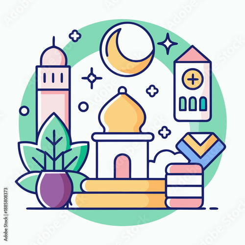 Islamic Mosque and Cultural Symbols