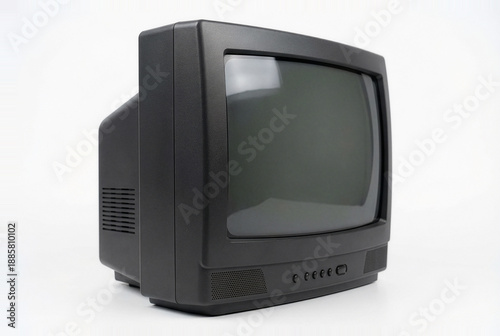 old tv isolated on white background
