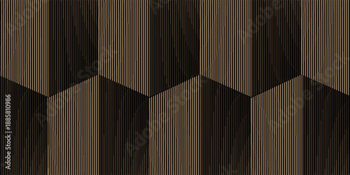 Foto Navy blue abstract background with halftone golden lines delicate pattern