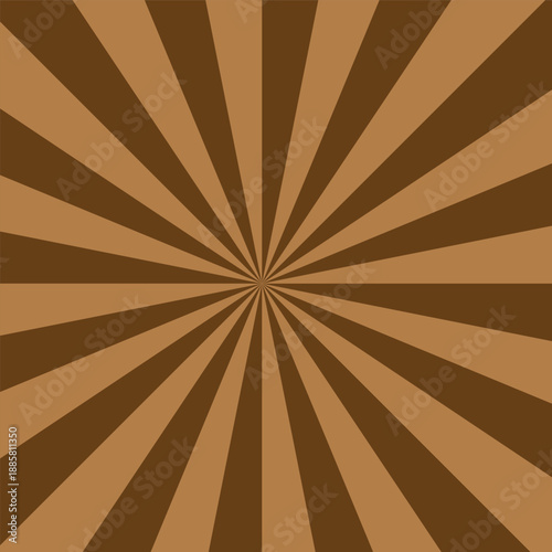 Vintage Brown Sunburst Background with Radial Rays and Starburst Pattern