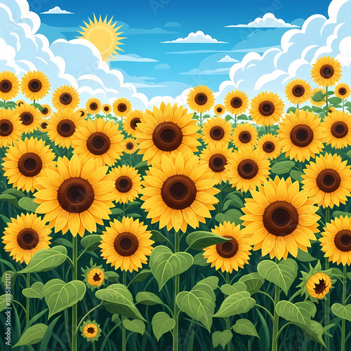 Vibrant Sunflower Field on a Sunny Day