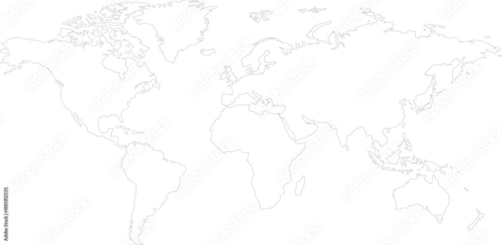 Obraz premium world map vector without coloring 