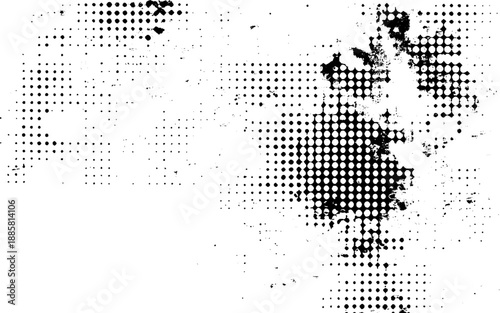 Black and White Artistic Halftone Grunge. Industrial Grunge Halftone Texture