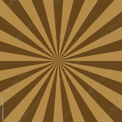 Vintage Brown Sunburst Background with Radial Rays and Starburst Pattern