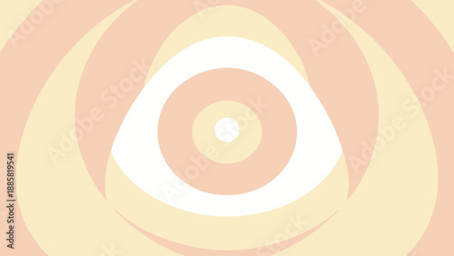 Abstract Geometric Eye Shape with Concentric Circles in Soft Pastel Colors vector illustration