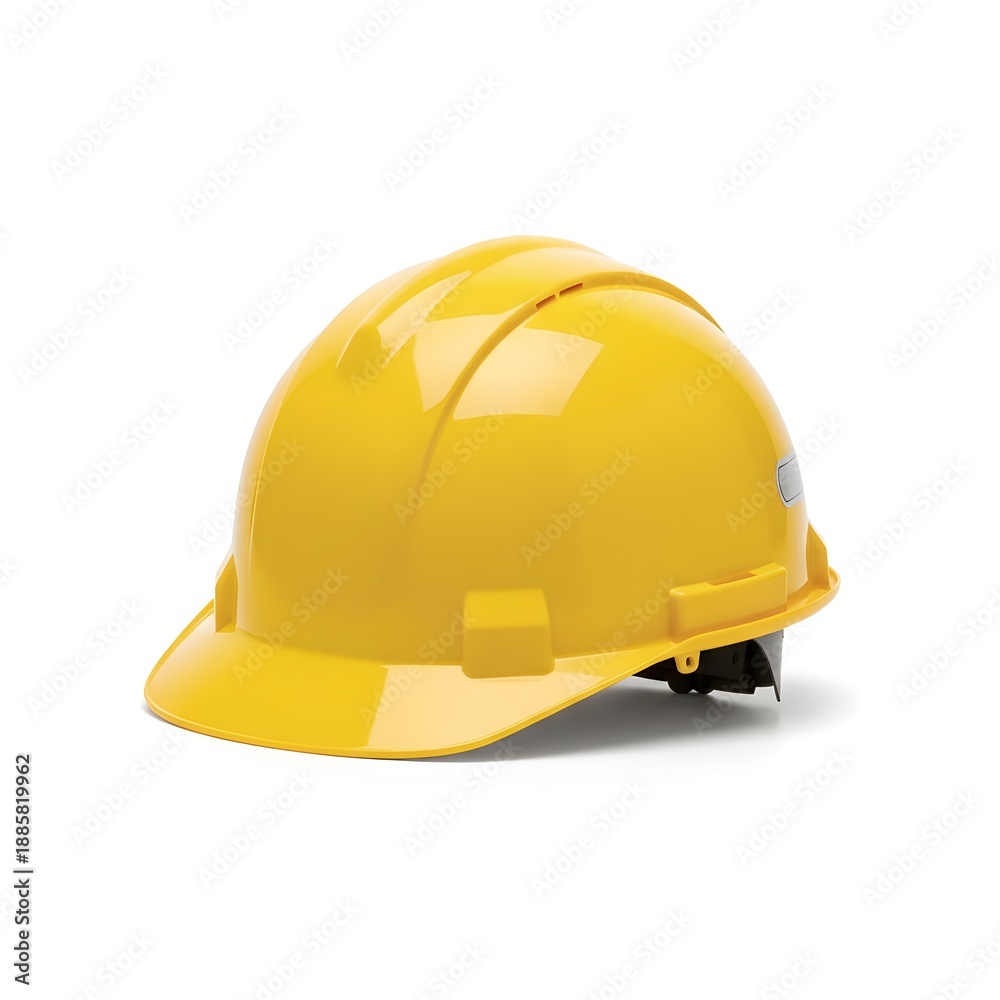 Fototapeta premium yellow hard hat on white background