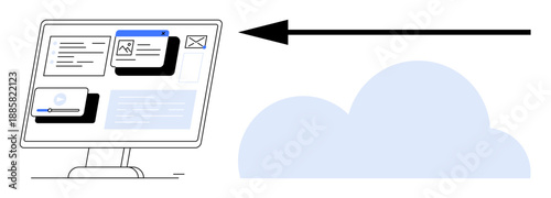 Cloud data transfer. Cloud computing enables seamless data synchronization across devices. Cloud technology supports efficiency, flexibility, and secure storage. For IT, networking, data transfer