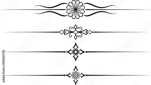 Collection of ornate floral divider designs and decorative borders