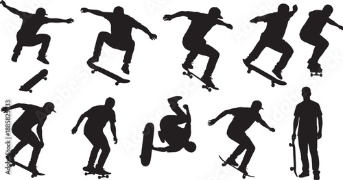 vector silhouettes of dancing girls