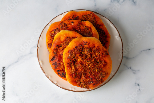 Bread with peppers or spicy...