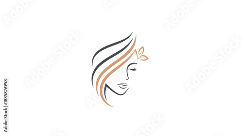 elegant abstract floral design featuring a woman s face silhouette