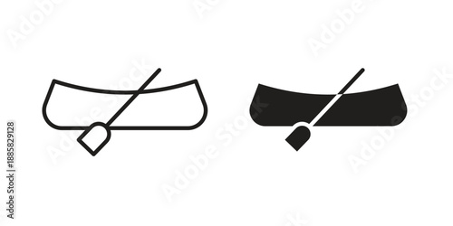 Canoe icon elements. A modern flat and line icons set