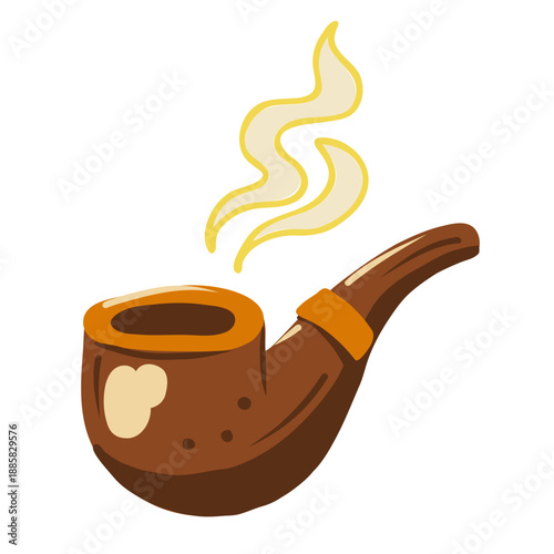 Smoking pipe vector illustration isolated on white. St. Patrick's day icon.