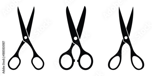 Scissor silhouette vector, barber tool icon, cutting tool vector, scissors icon vector