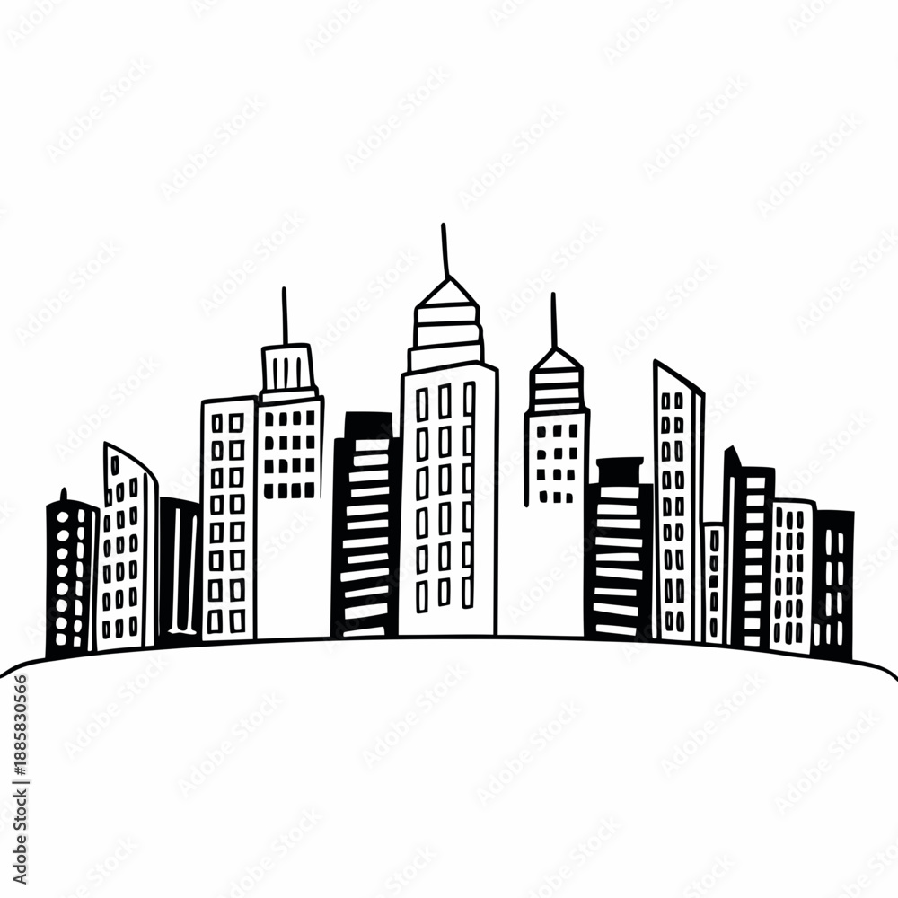 Obraz premium city skyline vector illustration