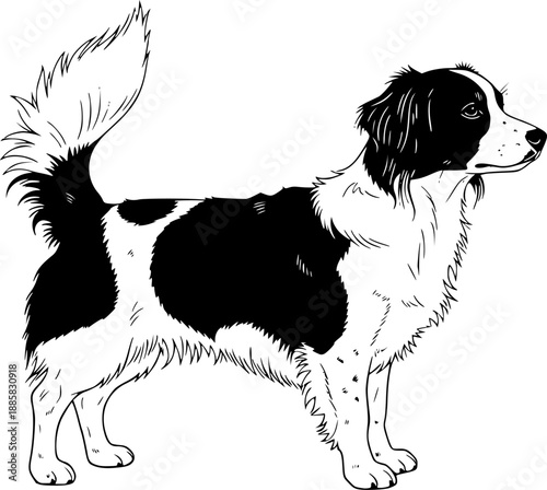 vector illustration of a dog, side pose