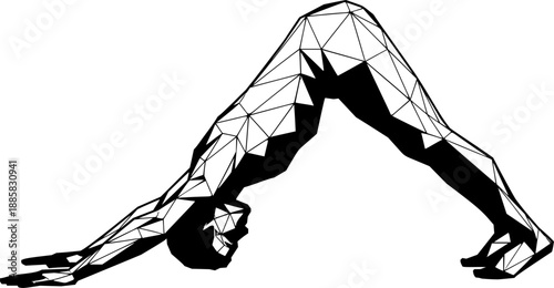 silhouette of a man practicing yoga