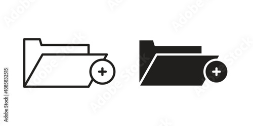 Create folder icon elements. A modern flat and line icons set