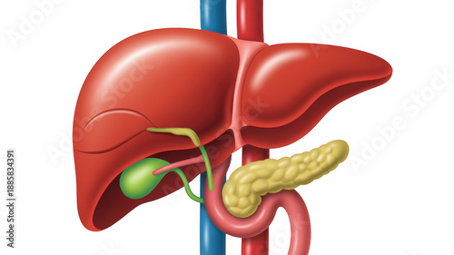Human liver and pancreas anatomy human anatomy medical organs isolated on a transparent background