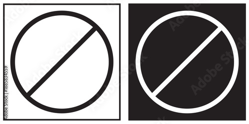 Editable stop prohibitions block icon set. Vector illustration. stock image.