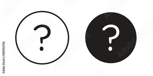Doubts button icon elements. A modern flat and line icons set