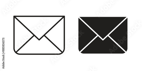 Email button icon elements. A modern flat and line icons set