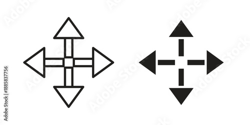 Expand icon elements. A modern flat and line icons set