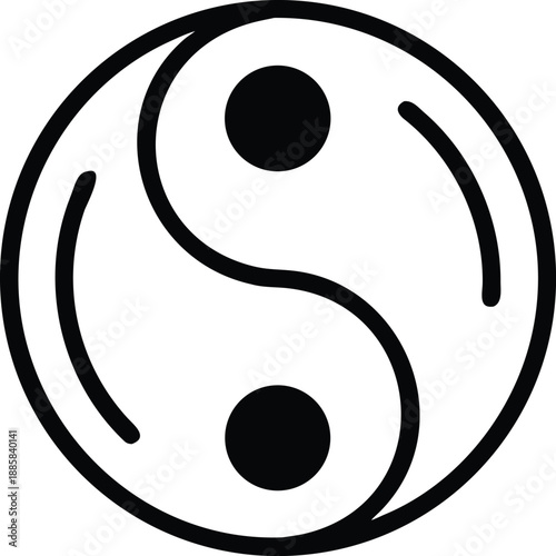 Yin yang Icon collection in filled and stroke style.
