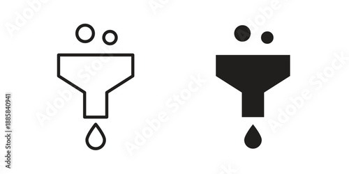 Funnel icon elements. A modern flat and line icons set