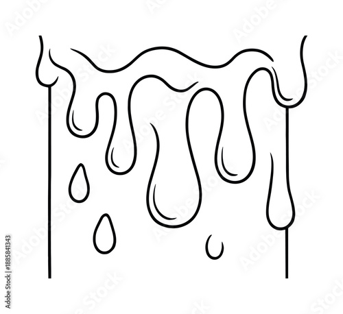 Candle Wax Coloring. Candle wax texture study children?s coloring book illustration, outlined drawing, close-up of gentle wax drips with playful smooth shapes,