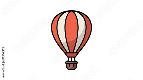 A simple cartoon illustration of a hot air balloon in a minimalist style (2)_traced