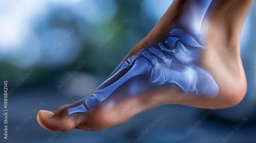 custom made wallpaper toronto digitalAn x-ray of a foot illustrating the bones and alignment issues, serving as a crucial tool for podiatrists in evaluating injuries and developing treatment plans for patients suffering from foot