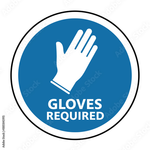 Gloves Required Mandatory Safety Sign Vector Illustration for Industrial PPE Compliance and Warning