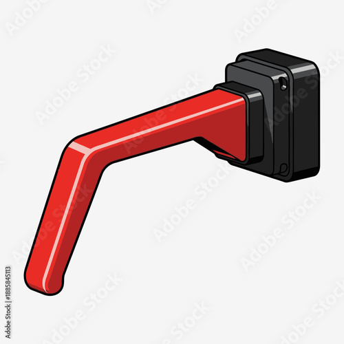 Main Switch Disconnect Handle Red and Black Vector for Electrical Safety and Industrial Power