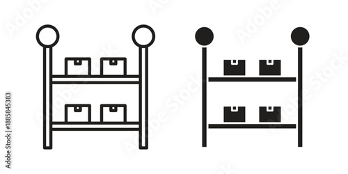 Inventory icon elements. A modern flat and line icons set