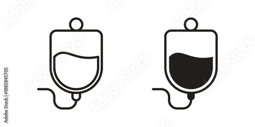 IV bag icon elements. A modern flat and line icons set
