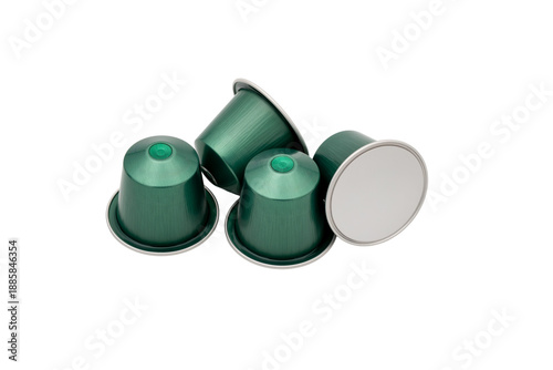 espresso capsules in transparent background 