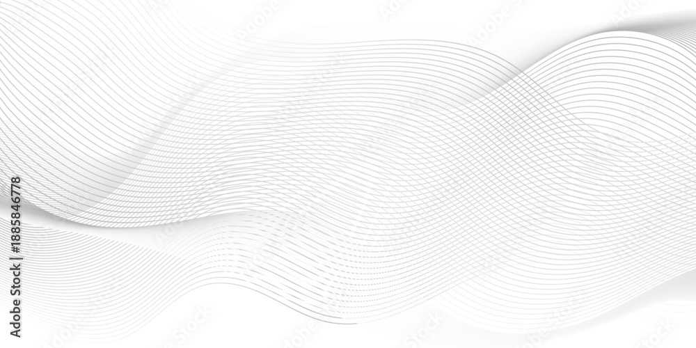 Fototapeta premium Vector wave digital white and gray gradient blend futuristic technology. flow tech transparent line stripe energy connection web music and sound. beautiful dynamic smooth space texture background.