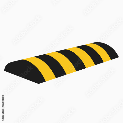 Speed Bump Section Yellow and Black Rubber Vector Icon for Traffic Calming and Road Safety