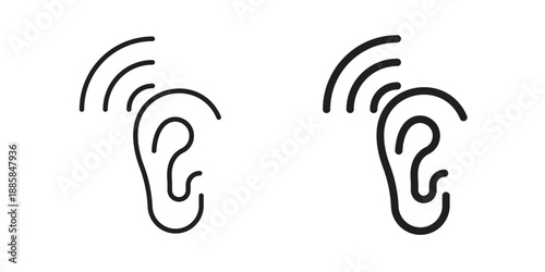 Listening icon elements. A modern flat and line icons set