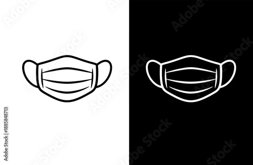 Face mask icon for medical health protection