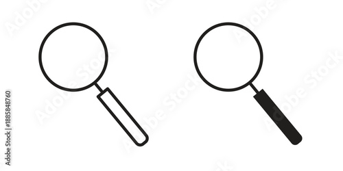 Loupe icon elements. A modern flat and line icons set