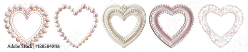PNG Elegant heart-shaped decorative frames on transparent background