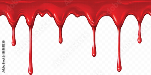 realistic 3d liquid paint dripping down in different color style isolated on transparent background